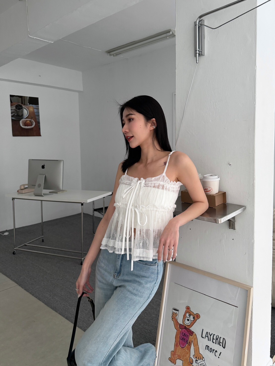 前綁帶透透造型背心