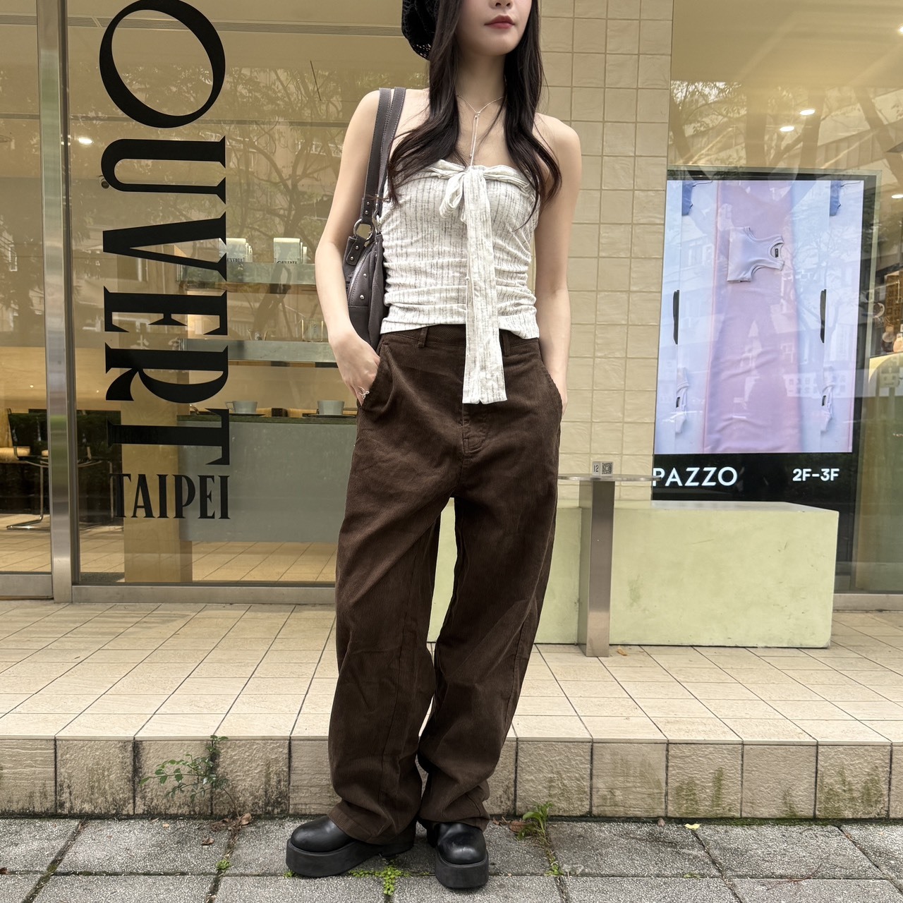 3900 小復古燈芯絨闊腿褲（Ｒ）