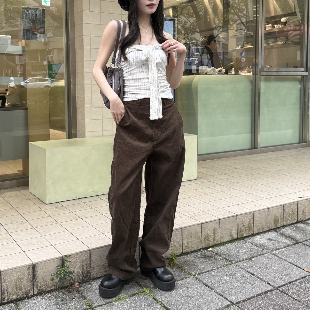 3900 小復古燈芯絨闊腿褲（Ｒ）