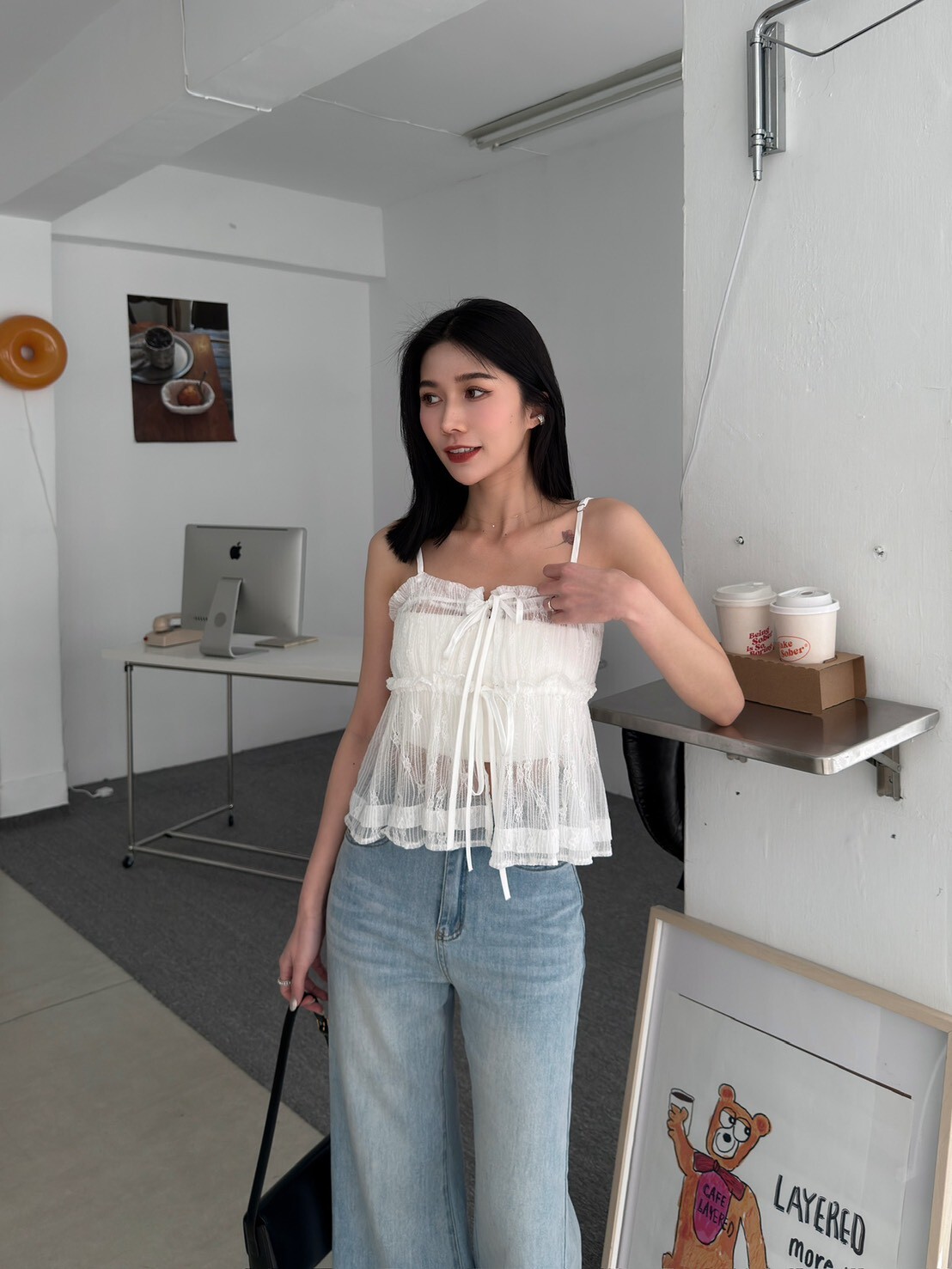 前綁帶透透造型背心