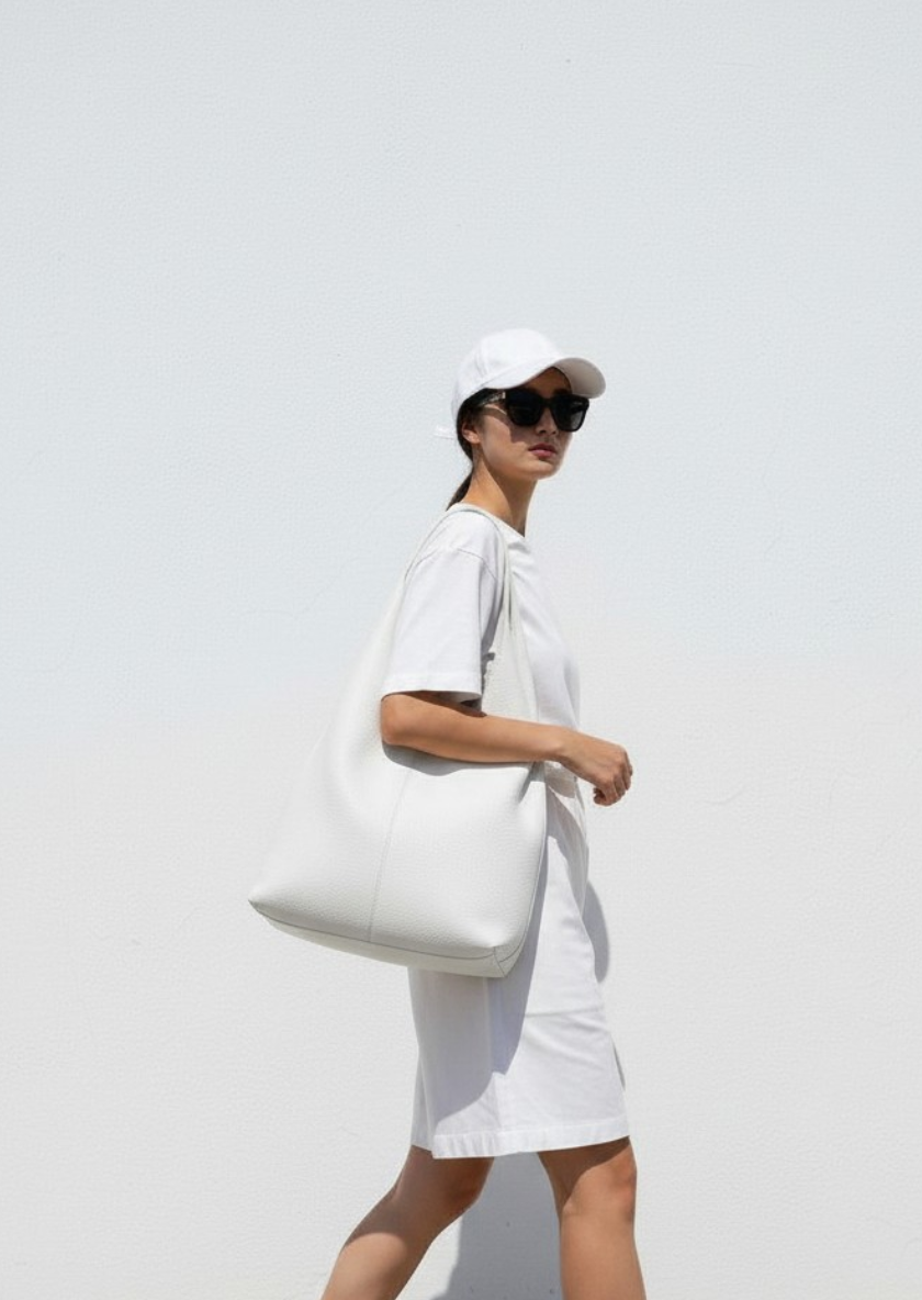 Fairy 素面簡約肩背包 白色