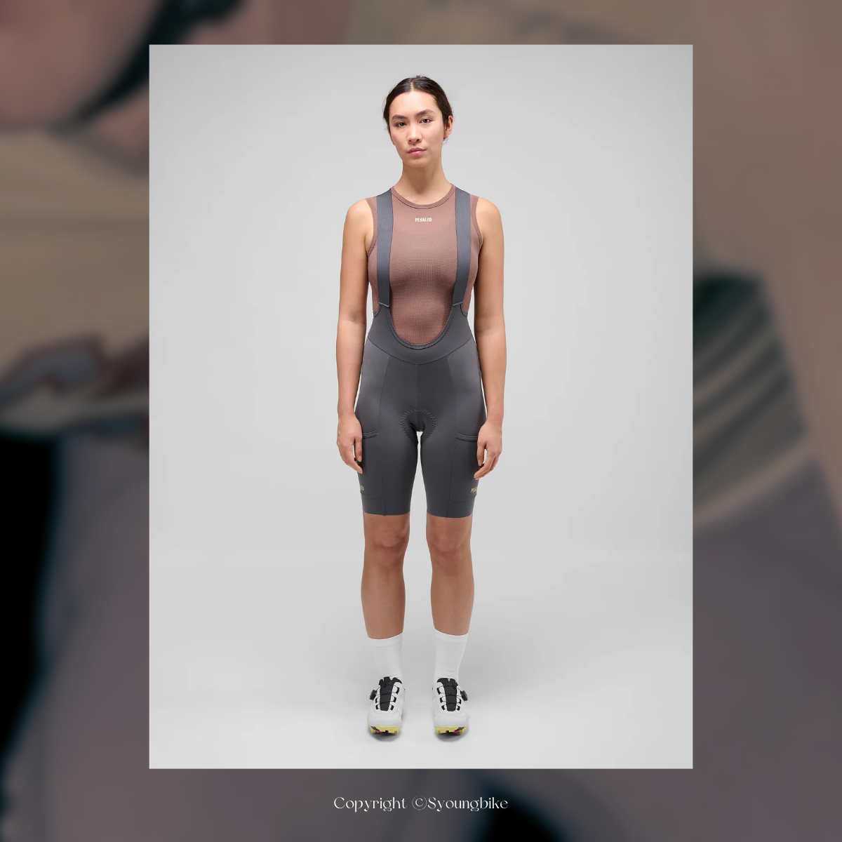 【PEdALED】W's Odyssey Training Bib Shorts 女吊帶短車褲 / Grey 無煙煤灰