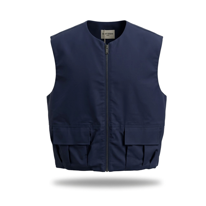 1SO0403-221 [SUNNY STUDIO] Sleeveless Zip-Up Jacket Marine #37113-WESLY (EU)