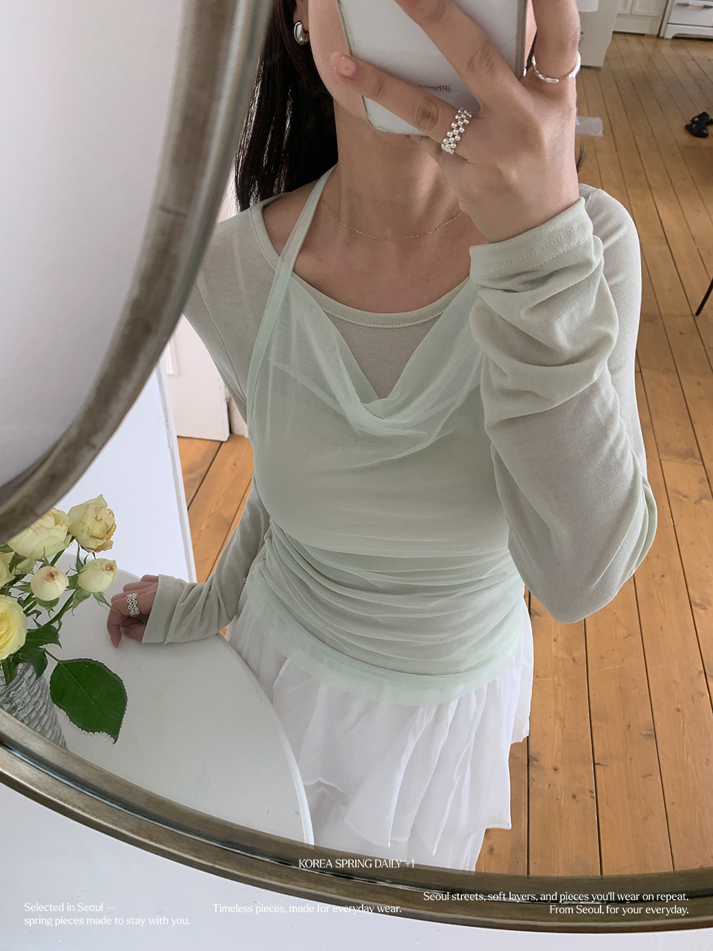 (R04)輕透網紗層次上衣-3色