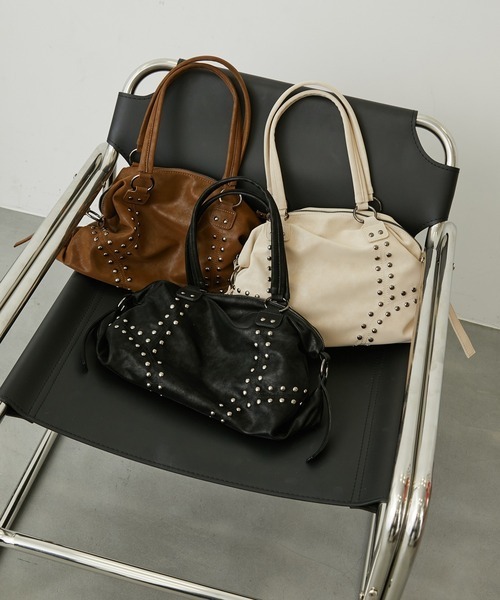 【預購】AUNTIE ROSA 鉚釘波士頓包 3色 102259760