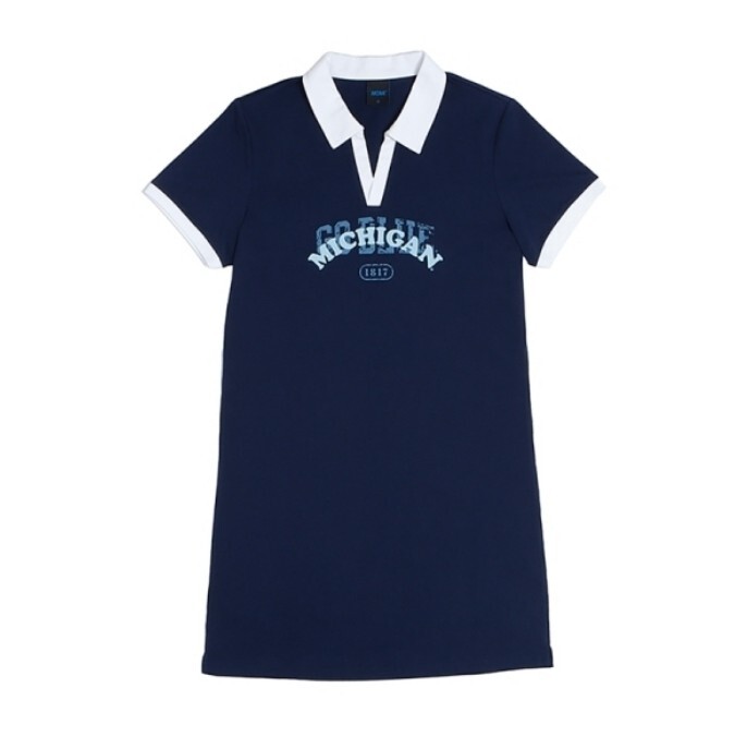 NCAA 連身裙 深藍 密西根 休閒 短袖 長版T 女 7522158180