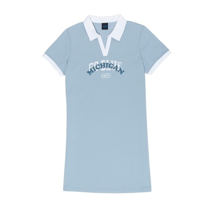 NCAA 連身裙 水藍 密西根 休閒 短袖 長版T 女 7522158181