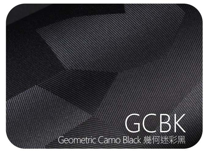LIFE+GUARD GCBK Geometric Camo Black 幾何迷彩黑 幾何紋貼膜樣式，適用於相機、鏡頭與 3C 裝置表面保護與風格打造