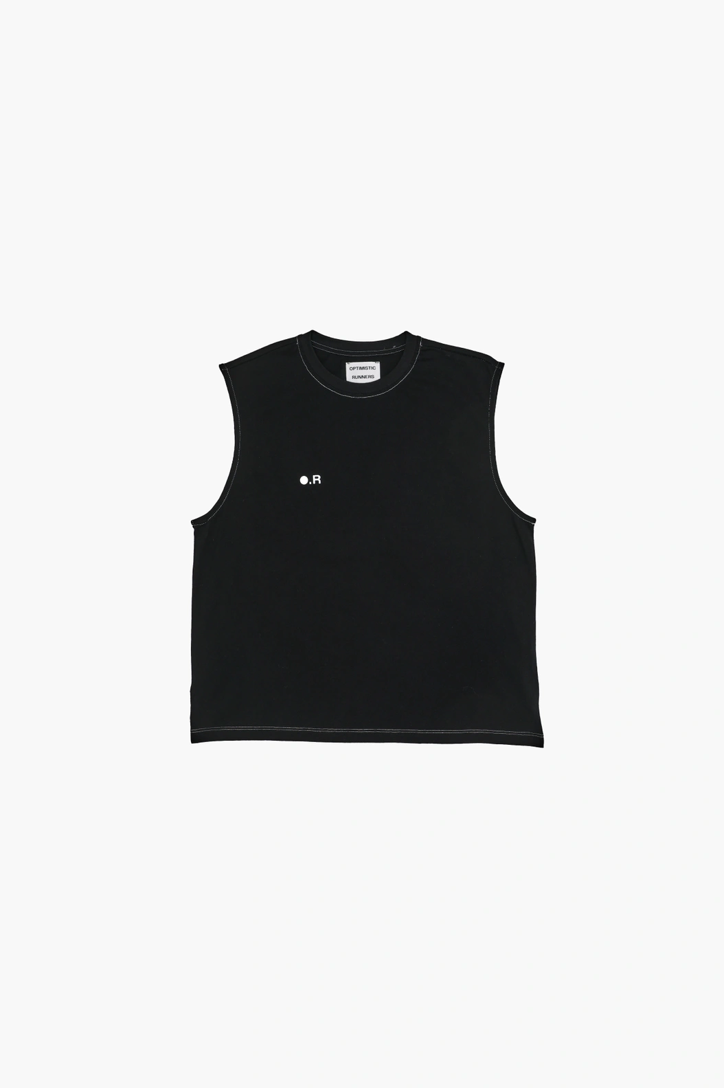 Optimistic Runners｜Cotton Crop Tank Top "Black"