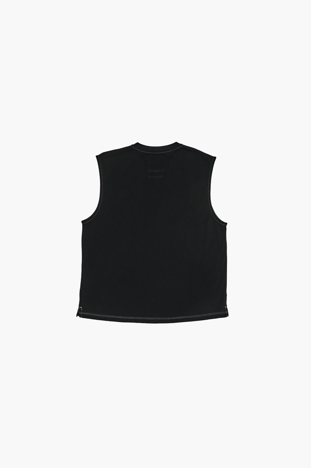 Optimistic Runners｜Cotton Crop Tank Top "Black"