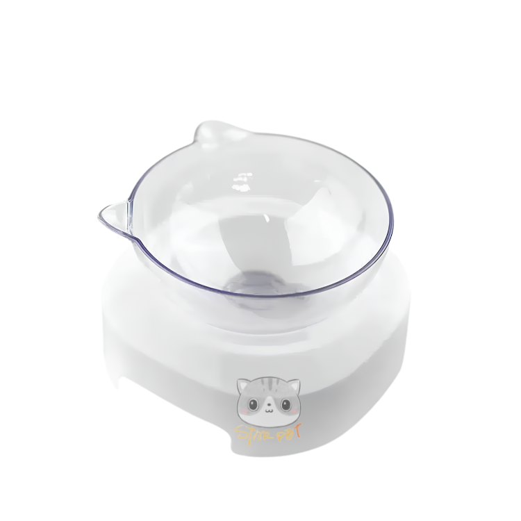 透明塑膠貓型食物碗