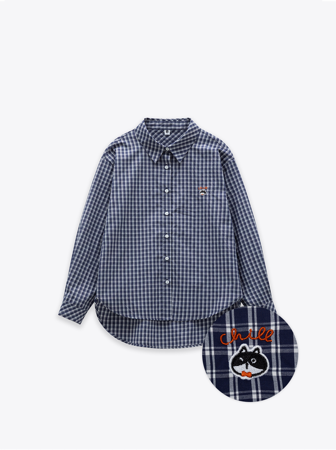 奈奈子格紋長袖襯衫