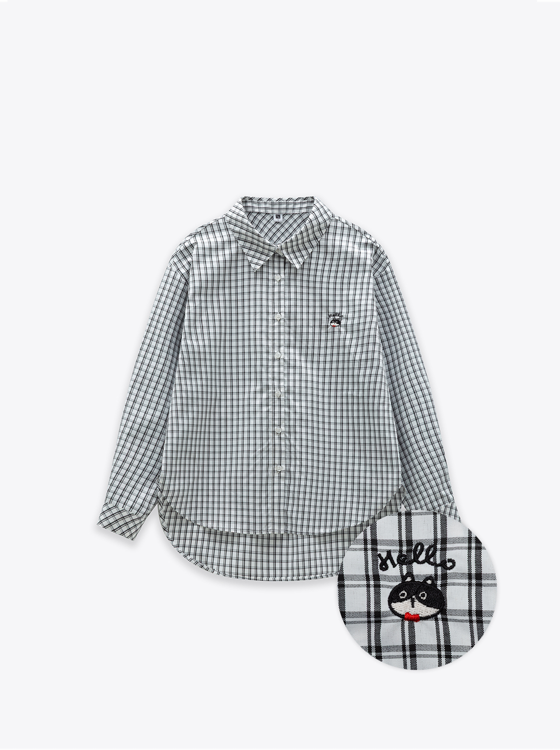 奈奈子格紋長袖襯衫