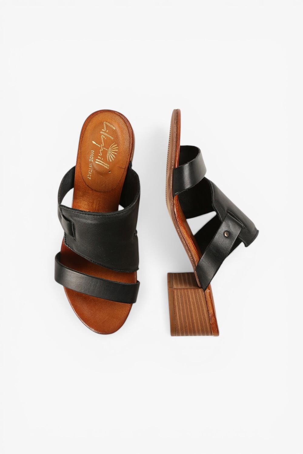 Cala 義大利製水洗皮中跟涼鞋