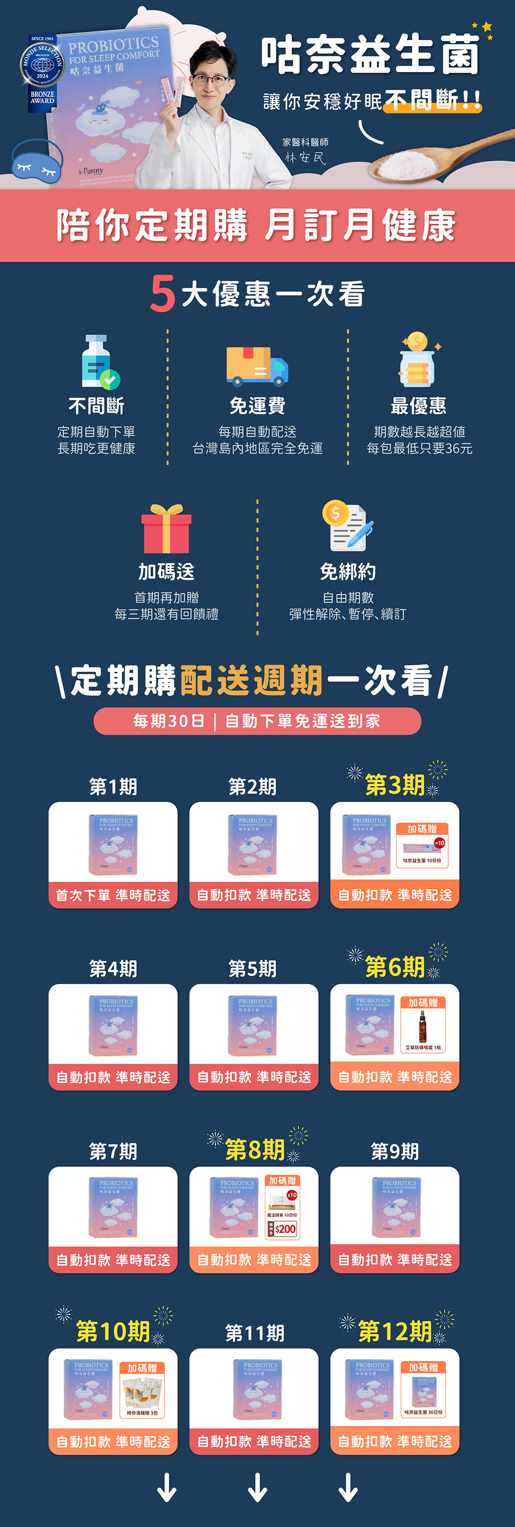 咕奈益生菌定期購