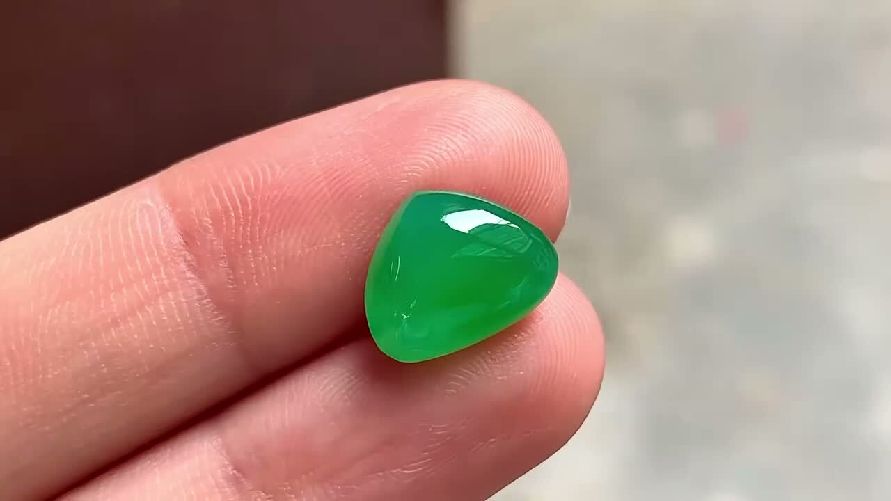 翡翠滿色水滴,天然翡翠A玉, 緬甸玉, Jade, Jadeite