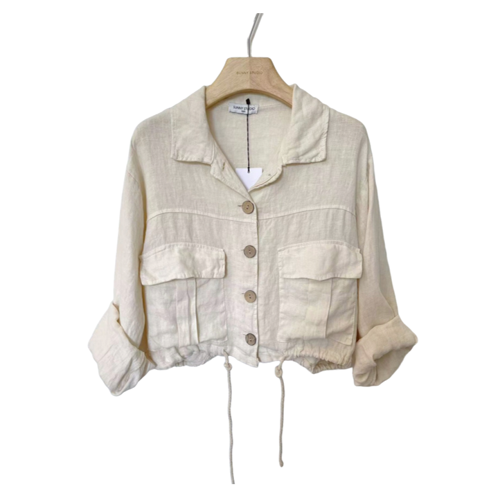 1SO0403-228 [SUNNY STUDIO] Linen Jacket Ecru #6076 (EU)