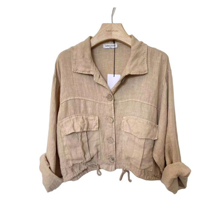 1SO0403-229 [SUNNY STUDIO] Linen Jacket Camel #6076 (EU)