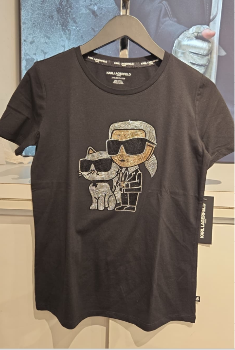 LYS01493 Karl Lagerfeld 黑色閃閃短袖Tee