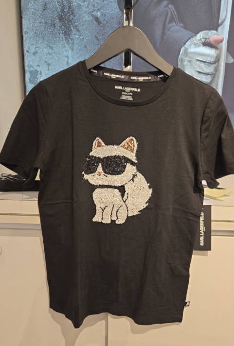 LYS01493 Karl Lagerfeld 黑色閃閃短袖Tee