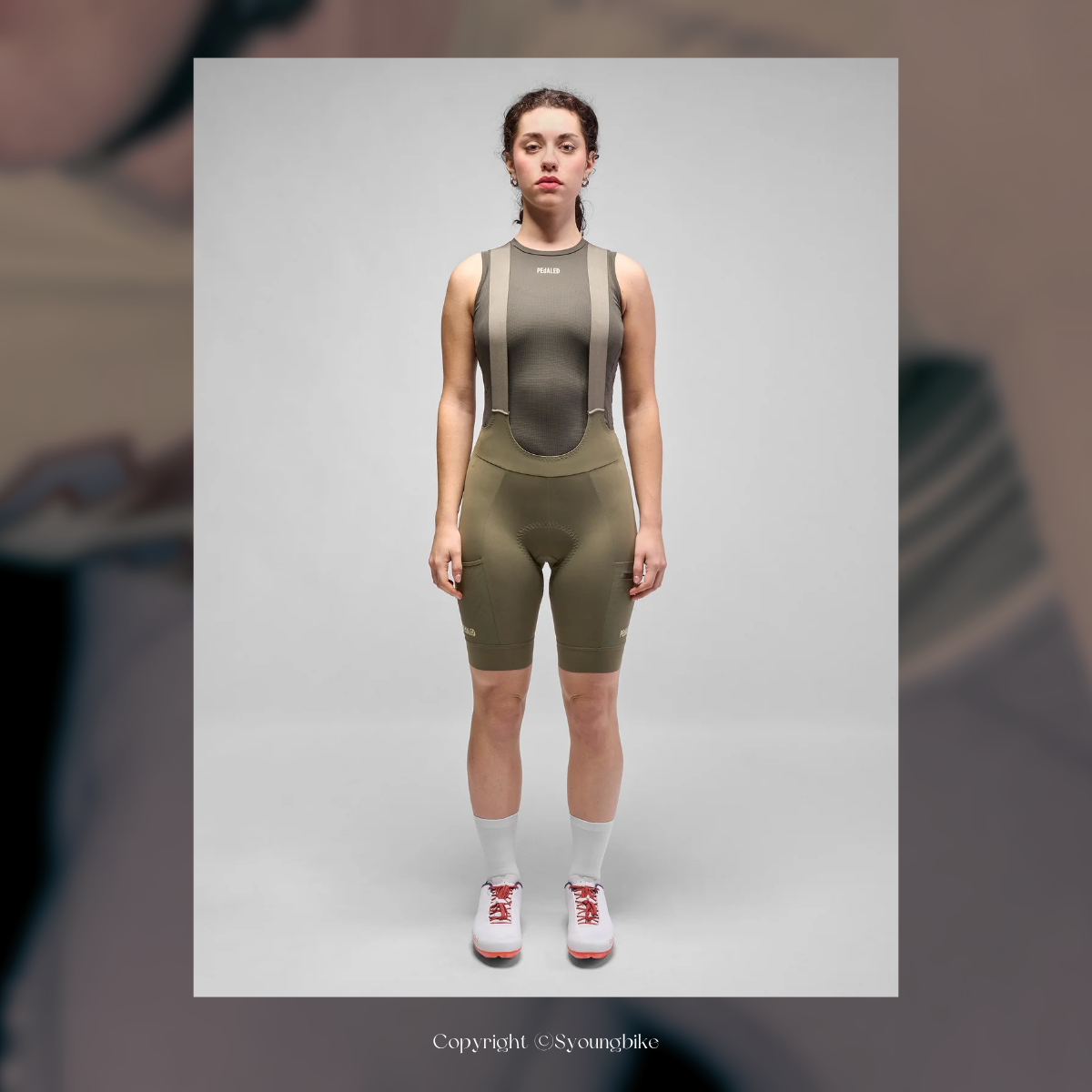 【PEdALED】W's Odyssey Bib Shorts 女吊帶短車褲 / Military Green 軍綠