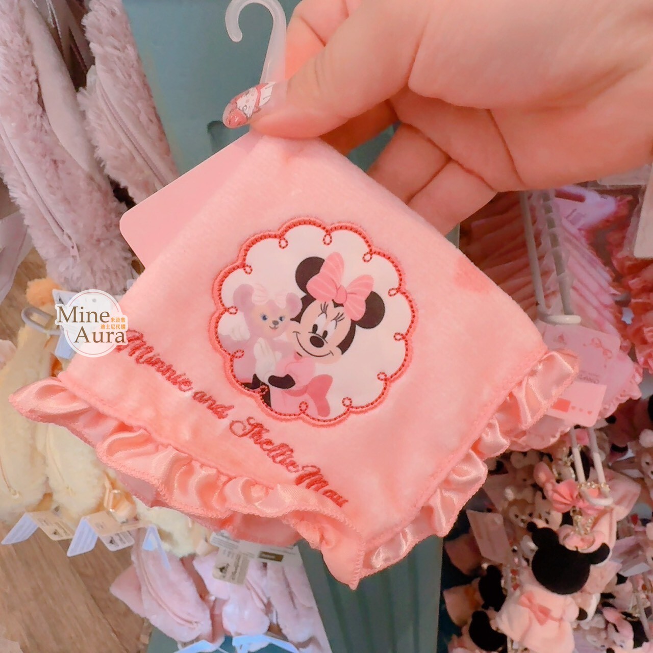 米妮 Minnie 雪莉玫 ShellieMay 派對系列 圖案 隨身 毛巾 方巾 -香港迪士尼樂園