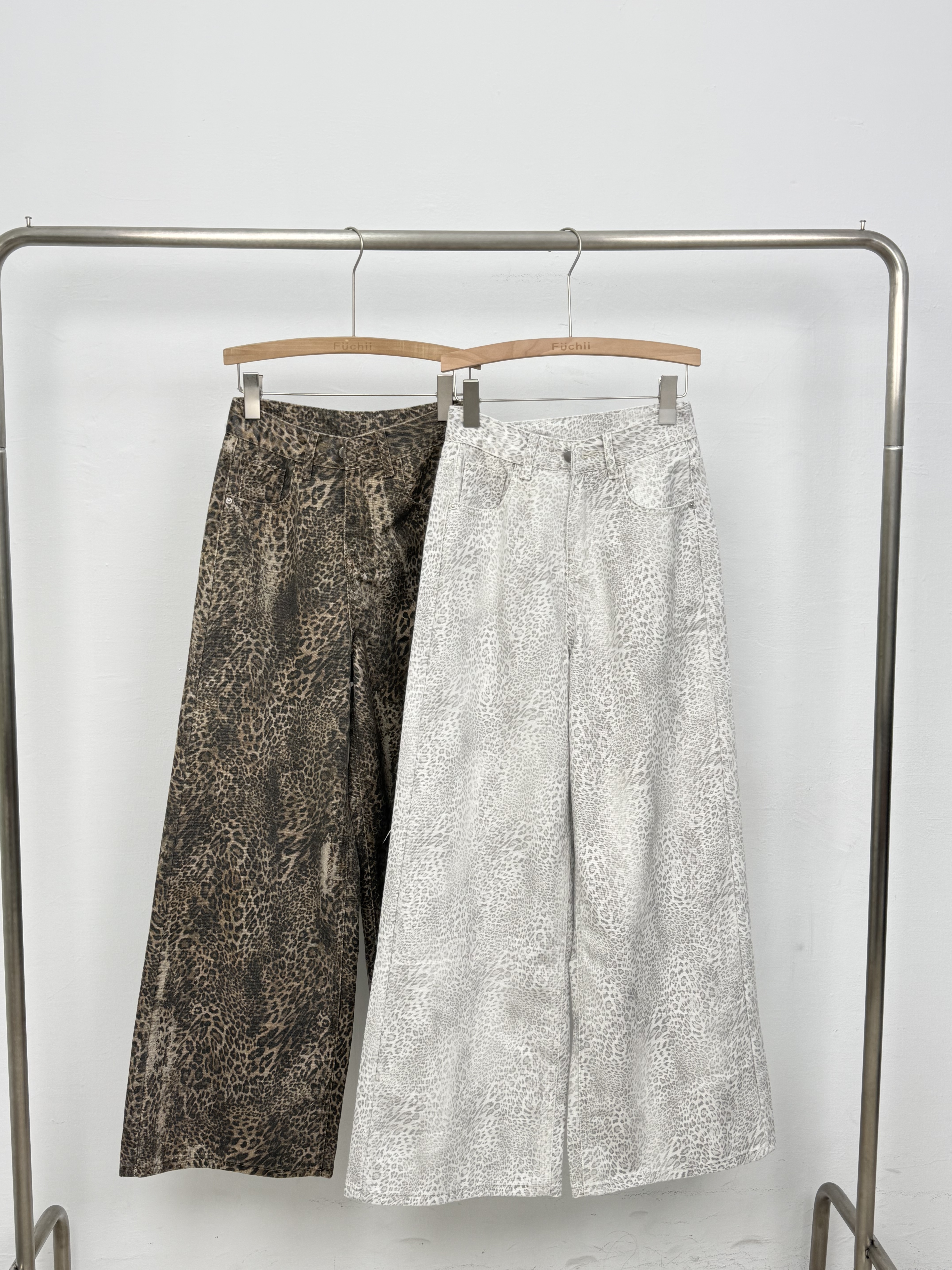 B60回頭率一百高級豹紋闊腿褲