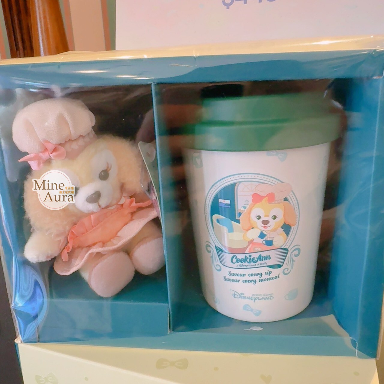 星巴克 Starbucks 樂園限定 可琦安 餅乾 CookieAnn 圖案 不鏽鋼 隨行杯 水壺 + 絨毛 鑰匙圈 吊飾 禮盒組 -香港迪士尼樂園
