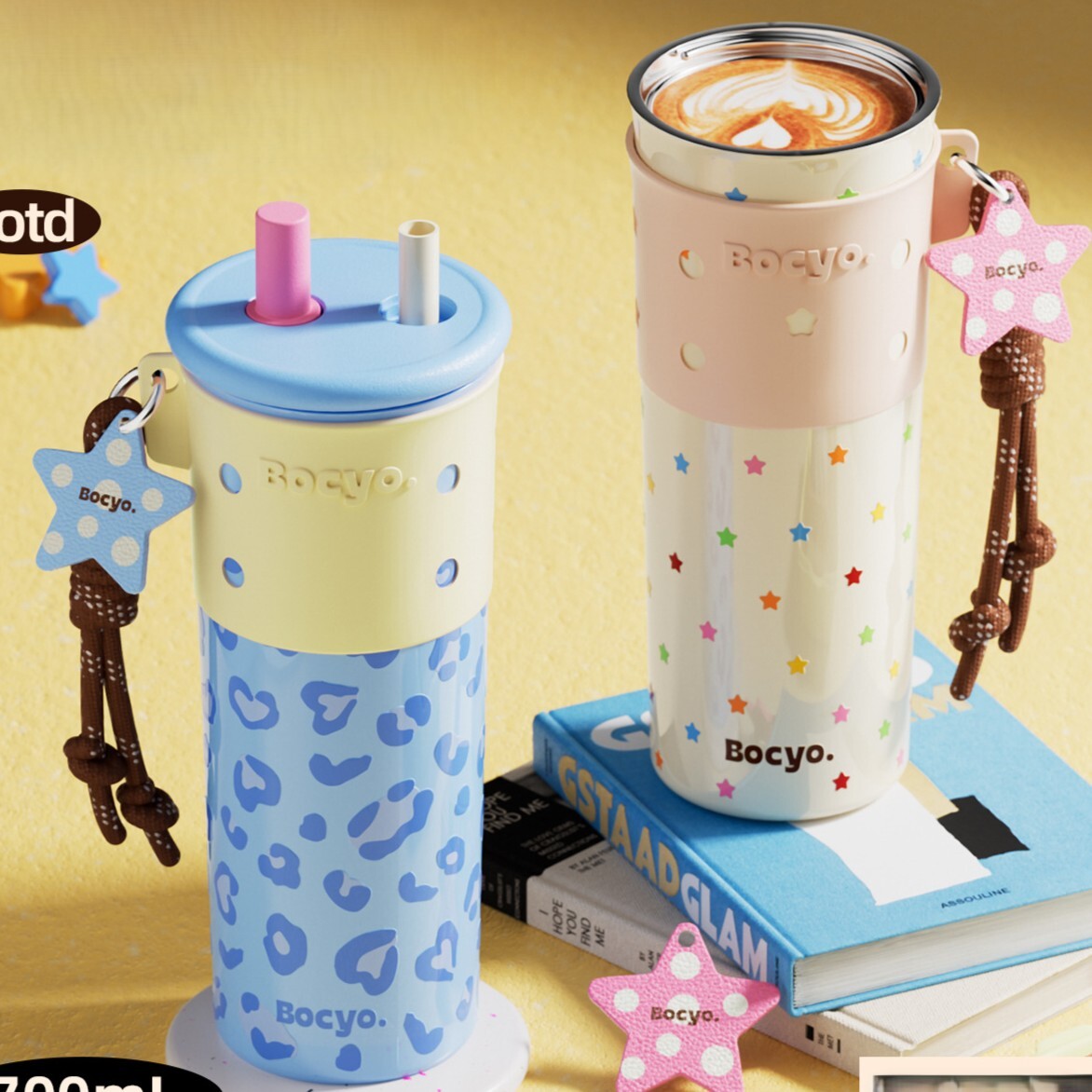 《6670》星星高顏值保溫吸管杯700ml
