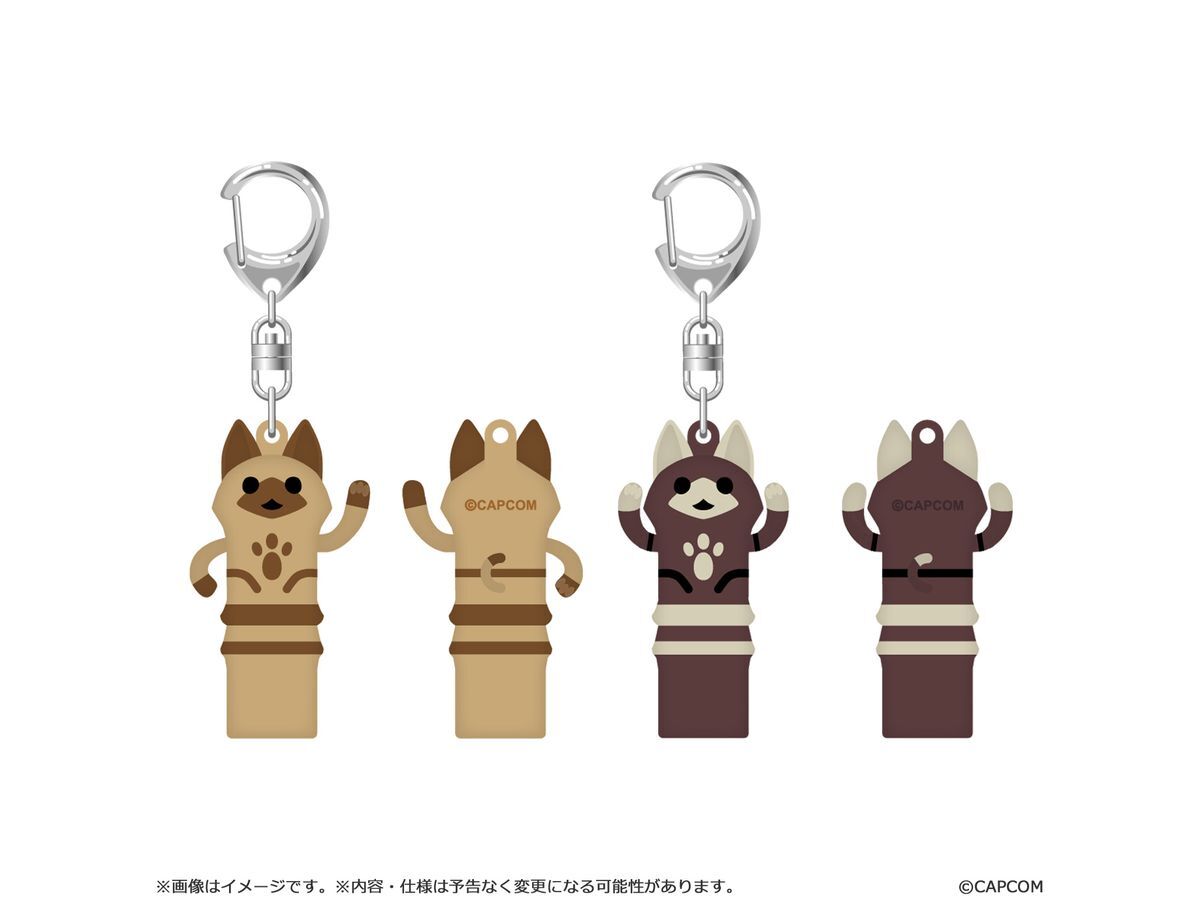 「ACG.GO」「預購」Monster Hunter Wilds rubber keychain Stretched White Cat/Stretched Black Cat set