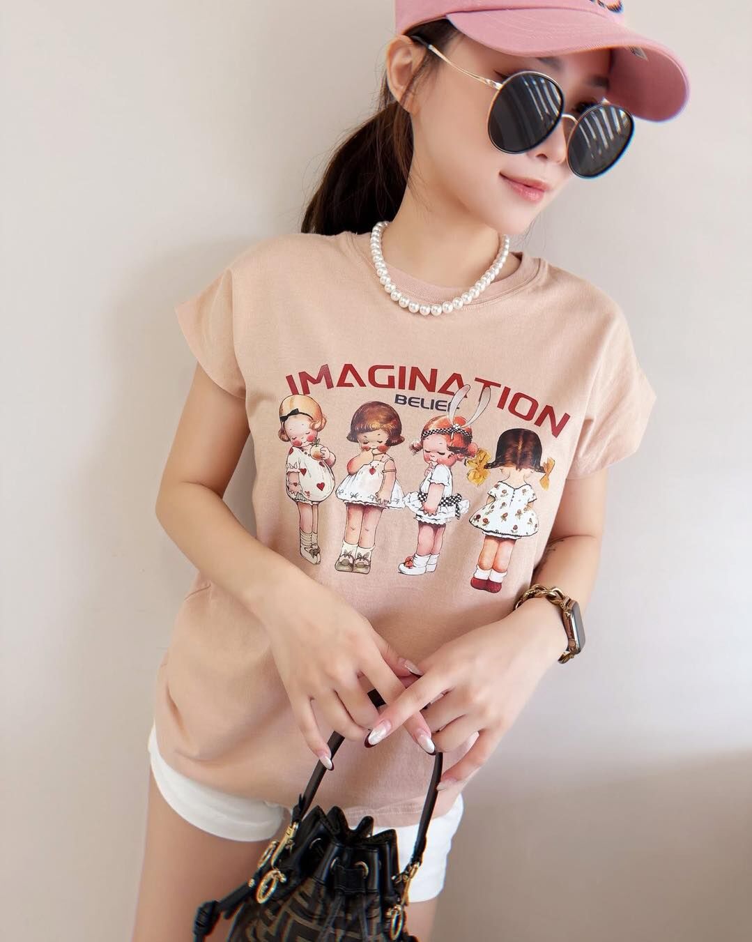 【可愛又顯瘦的女孩字母造型棉tee】（預購）