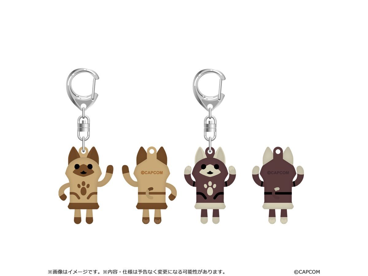 「ACG.GO」「預購」Monster Hunter Wilds rubber keychain Stretched White Cat/Stretched Black Cat set