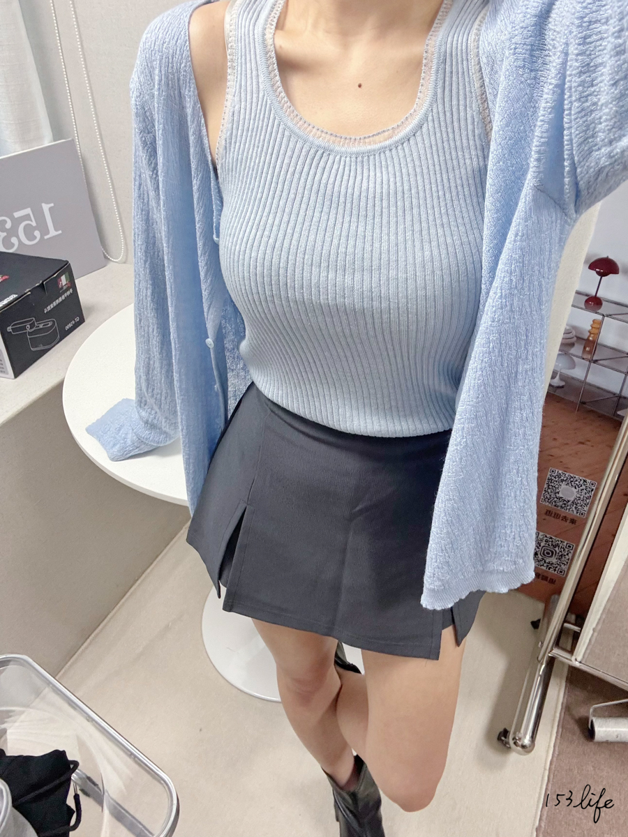 (4/2-4/6團購價)A3前開衩鬆緊腰西裝短褲裙(2色)