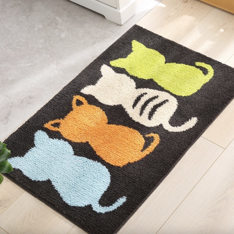 《04025》4隻背影貓咪地毯/地墊