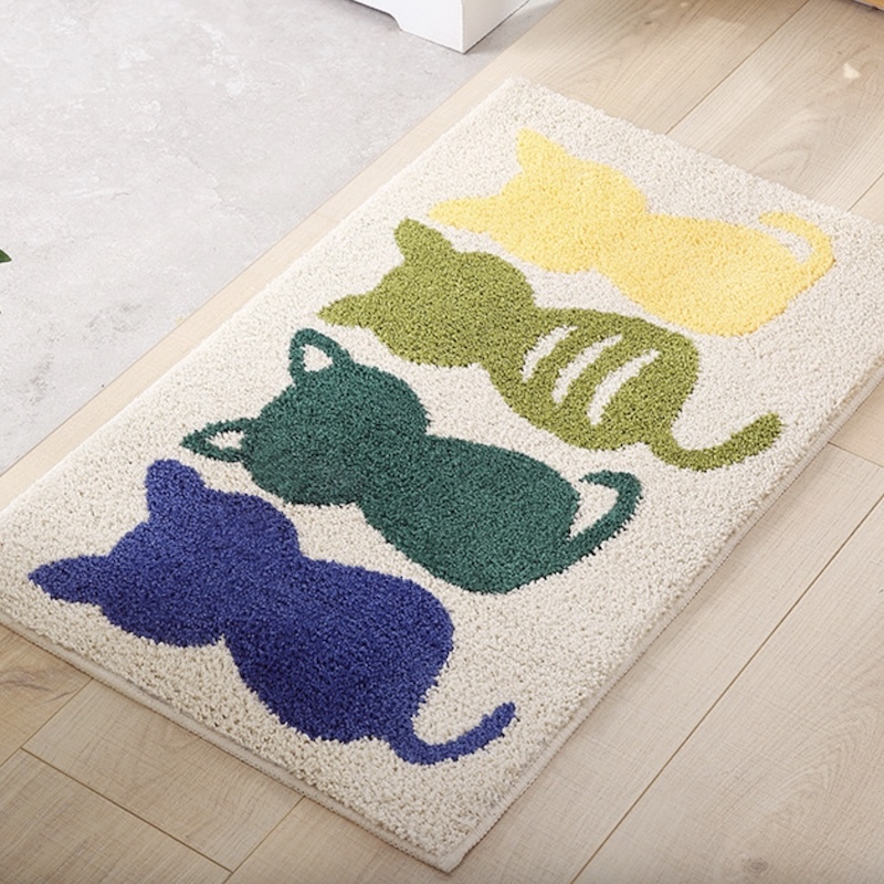 《04025》4隻背影貓咪地毯/地墊