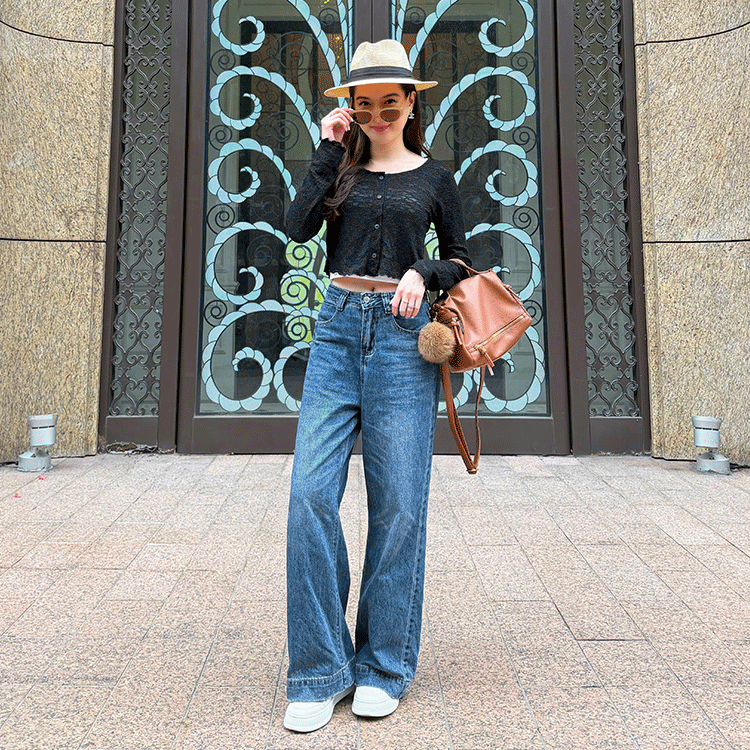 蕾絲透膚排扣上衣