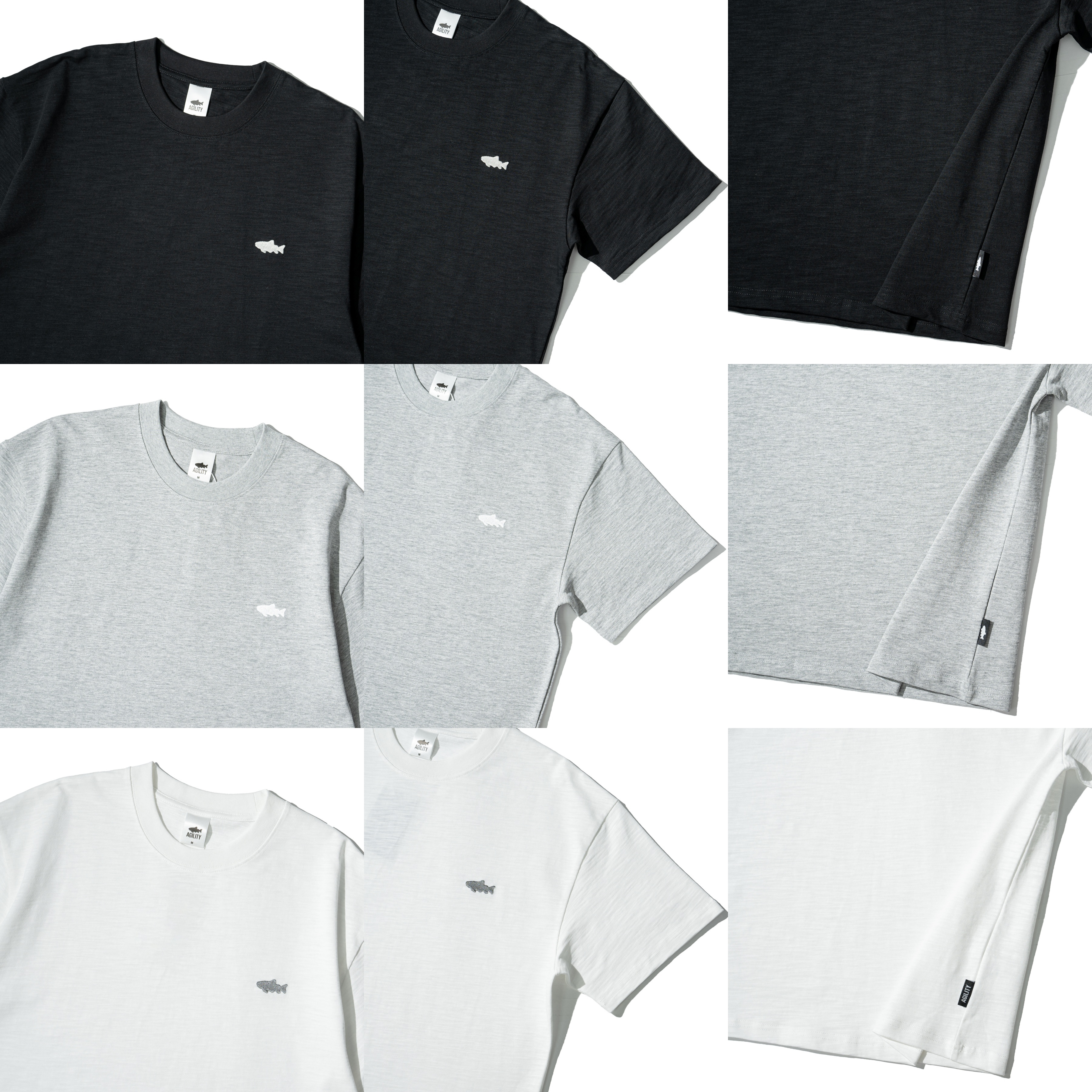 AGILITY Slub Cotton Tee / Shadow 魚影刺繡  天竺棉 短袖Tee [SC9-BT]