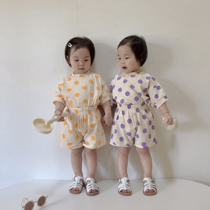 正韓夏MORAN 嫩嬰小童三色點點套裝