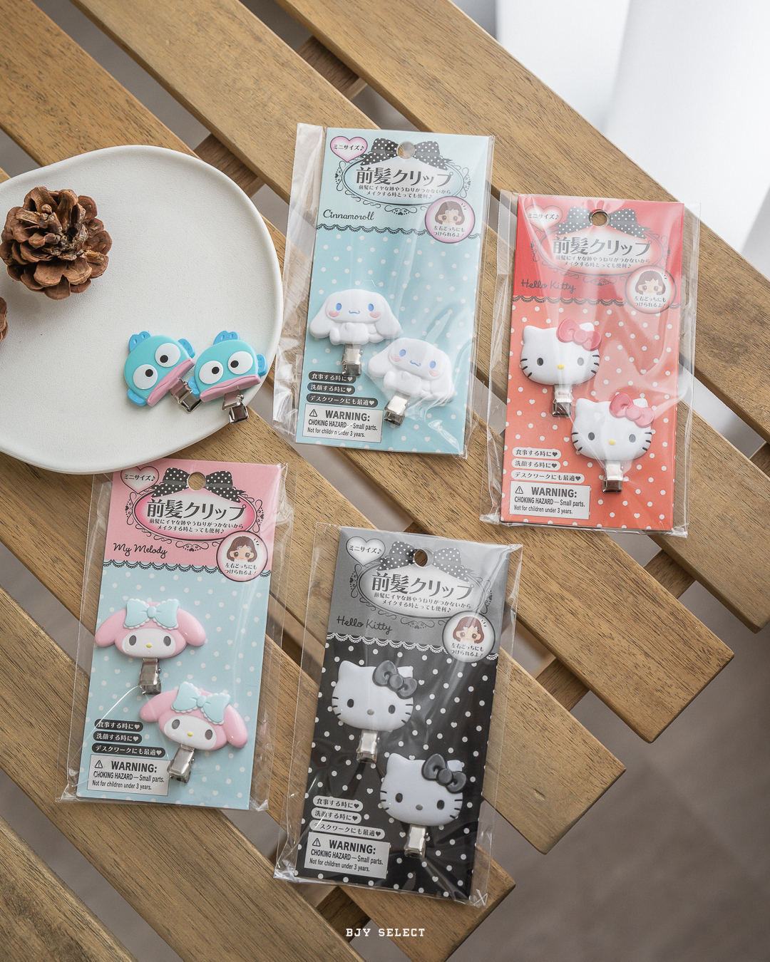 #現貨+預購 日本正版 Sanrio 三麗鷗 mini 直式小髮夾 兩入組 五款