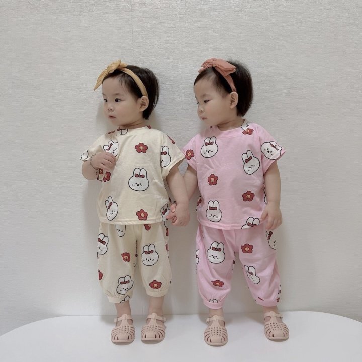 正韓夏MORAN 嫩嬰小童兩色兔兔套裝