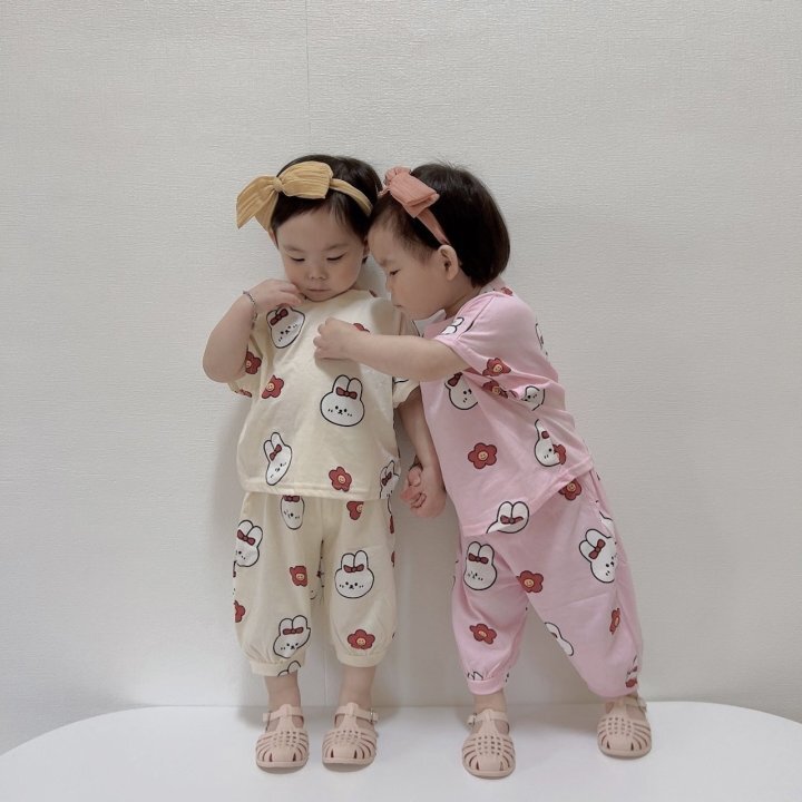正韓夏MORAN 嫩嬰小童兩色兔兔套裝
