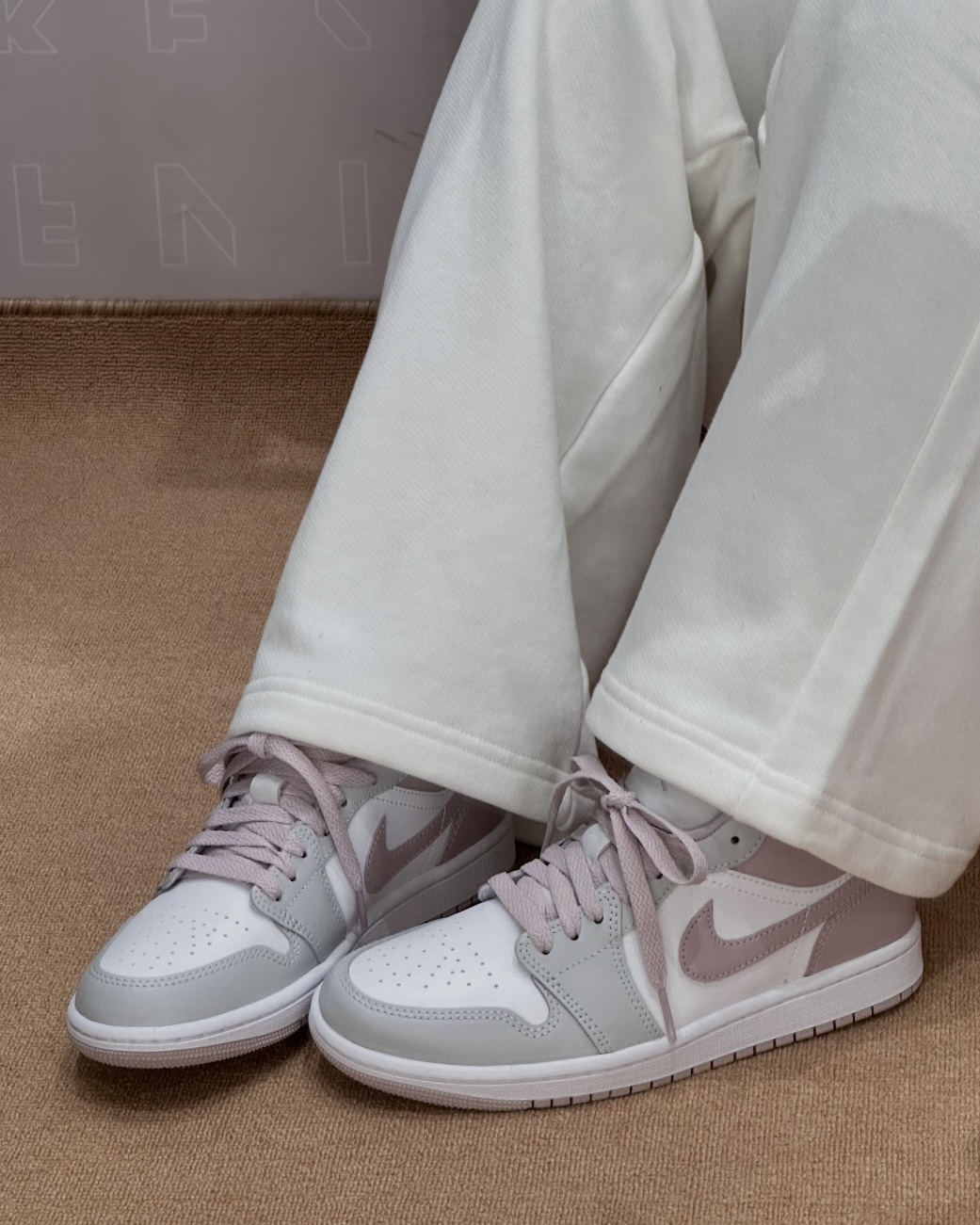 Nike Air Jordan 1 Low 灰粉色 莫蘭迪色 喬丹 低筒休閒鞋 女鞋