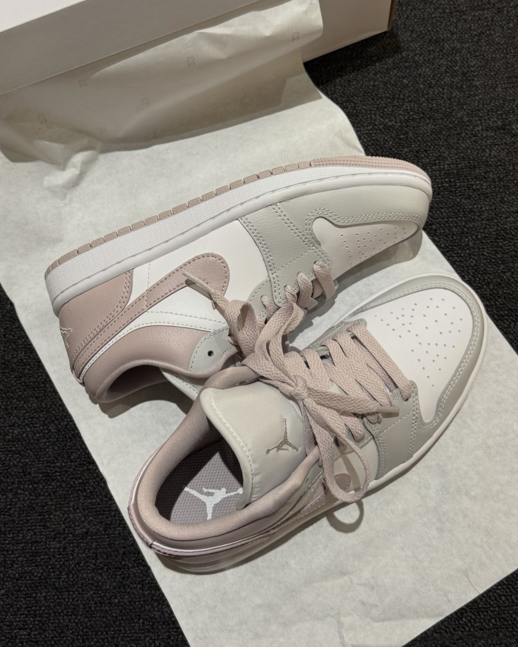 Nike Air Jordan 1 Low 灰粉色 莫蘭迪色 喬丹 低筒休閒鞋 女鞋
