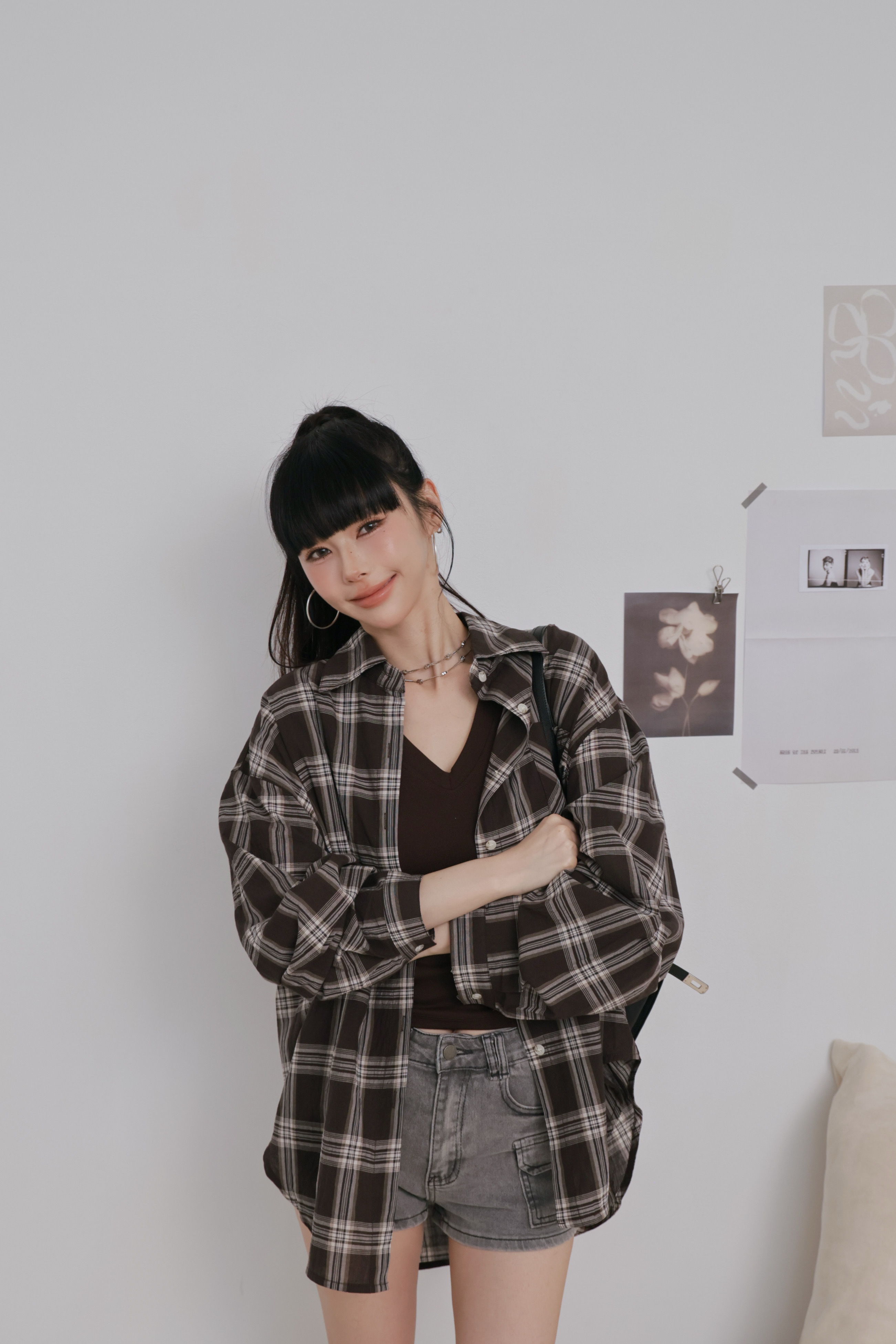 大推必收格紋襯衫 P13