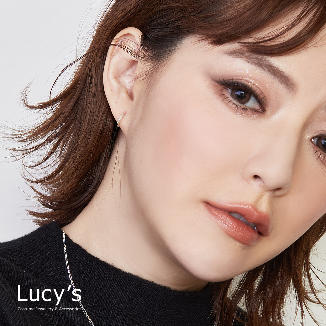 925純銀 極簡小圈 易扣耳環 (107241)