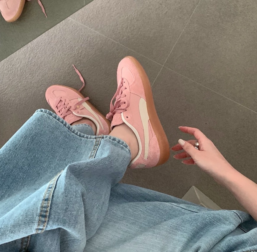 Rosé同款 PUMA PALERMO VINTAGE 玫瑰粉 焦糖底 麂皮 德訓鞋 396841-10