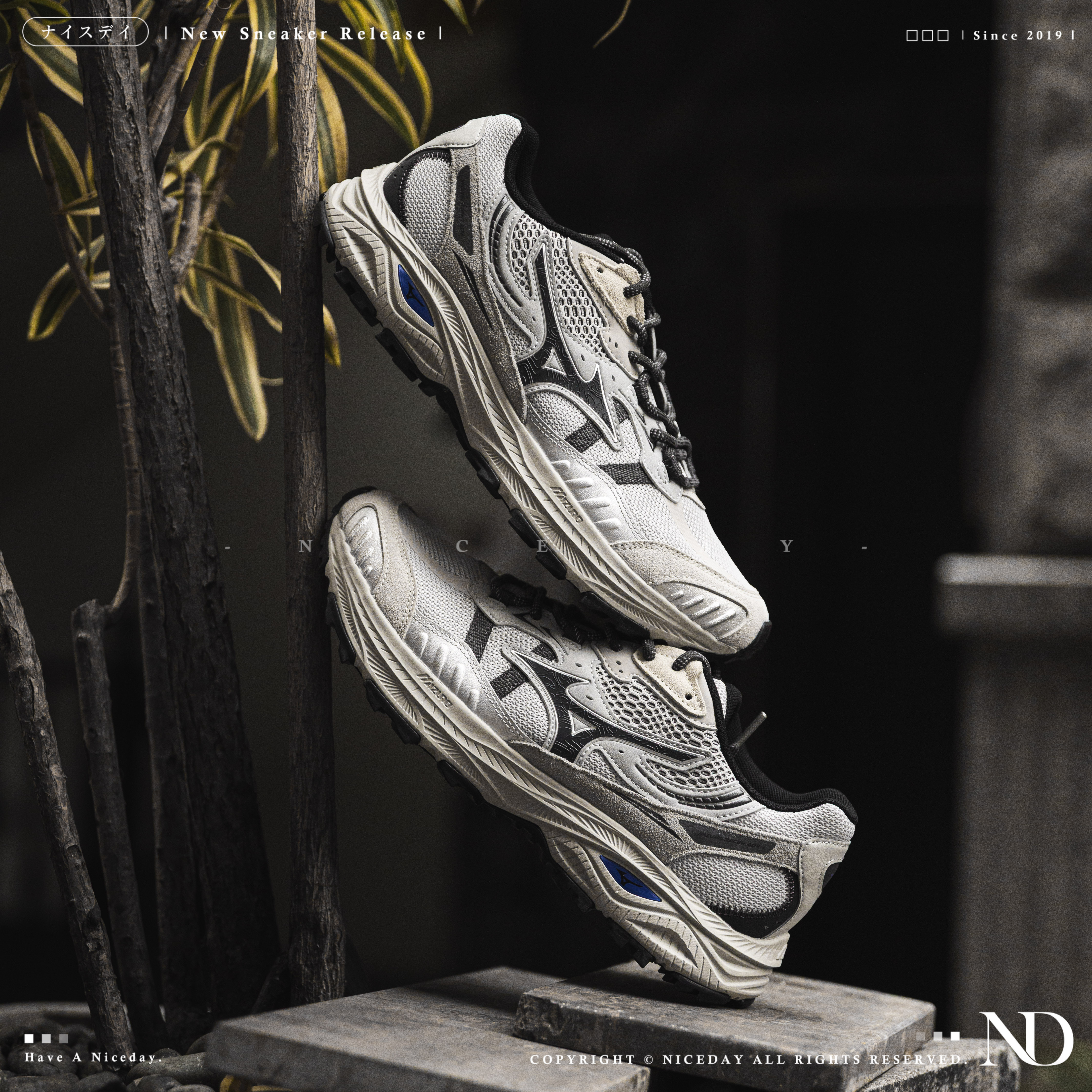 NICEDAY 代購 Mizuno Racer ADV 灰 輕灰 淡灰 灰白 山系 機能 慢跑 D1GH241222