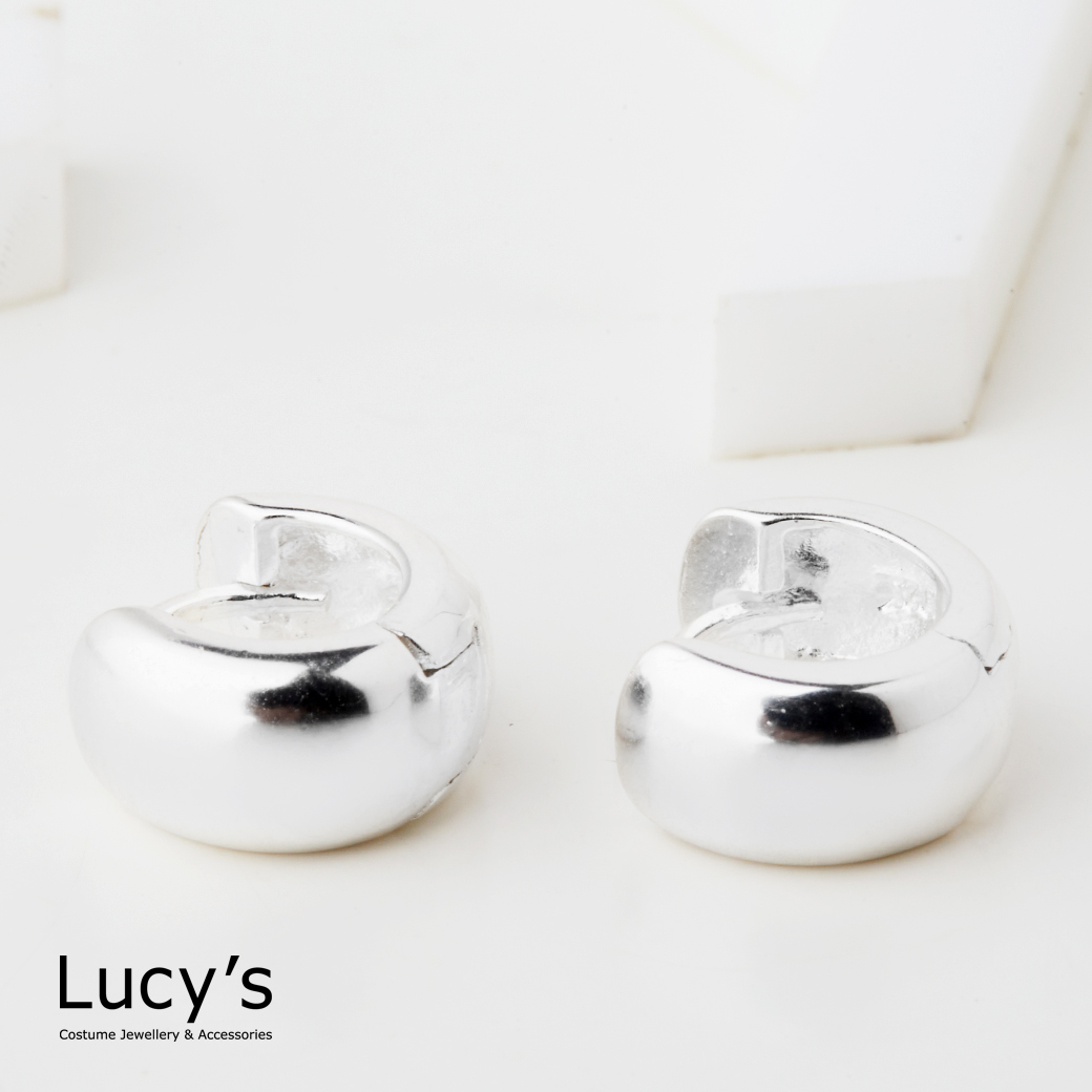 925純銀 迷你月牙 易扣耳環 (127274)