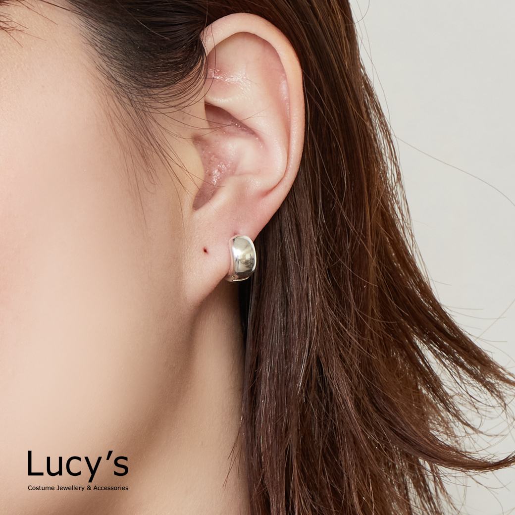 925純銀 迷你月牙 易扣耳環 (127274)