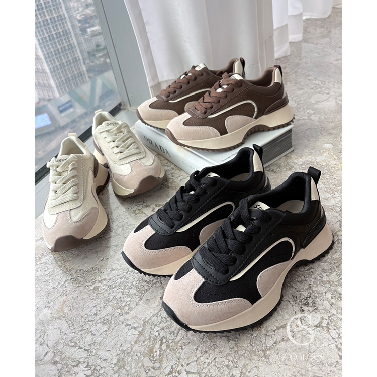 A01 「真皮輕量拼接奶油鞋」